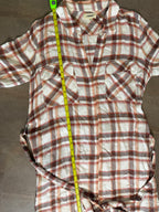 L'AGENCE Cameron Long Shirtdress – White Plaid