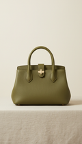 Olive Green Leather Designer Handbag
