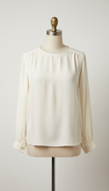Ivory Silk Blouse with Pearl Buttons